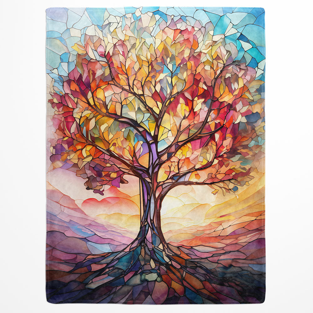 Plaid arbre de vie lumière colorée