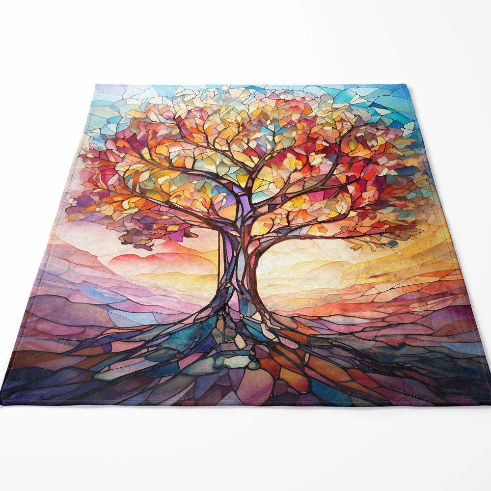 Plaid arbre de vie lumière colorée