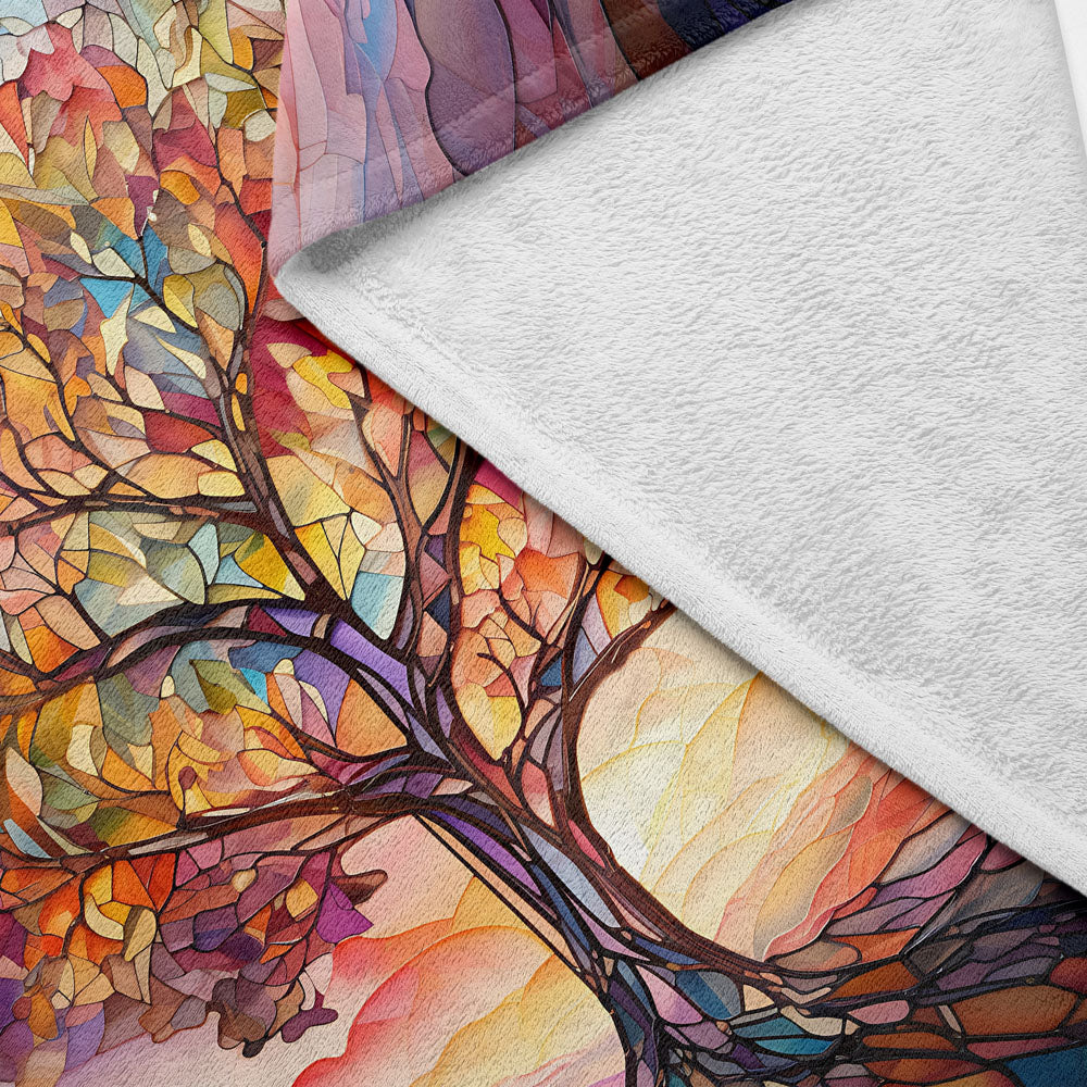 Plaid arbre de vie coloré mosaïque