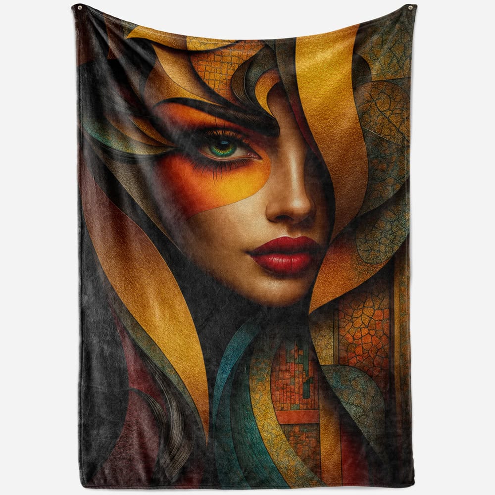 Plaid visage femme abstrait