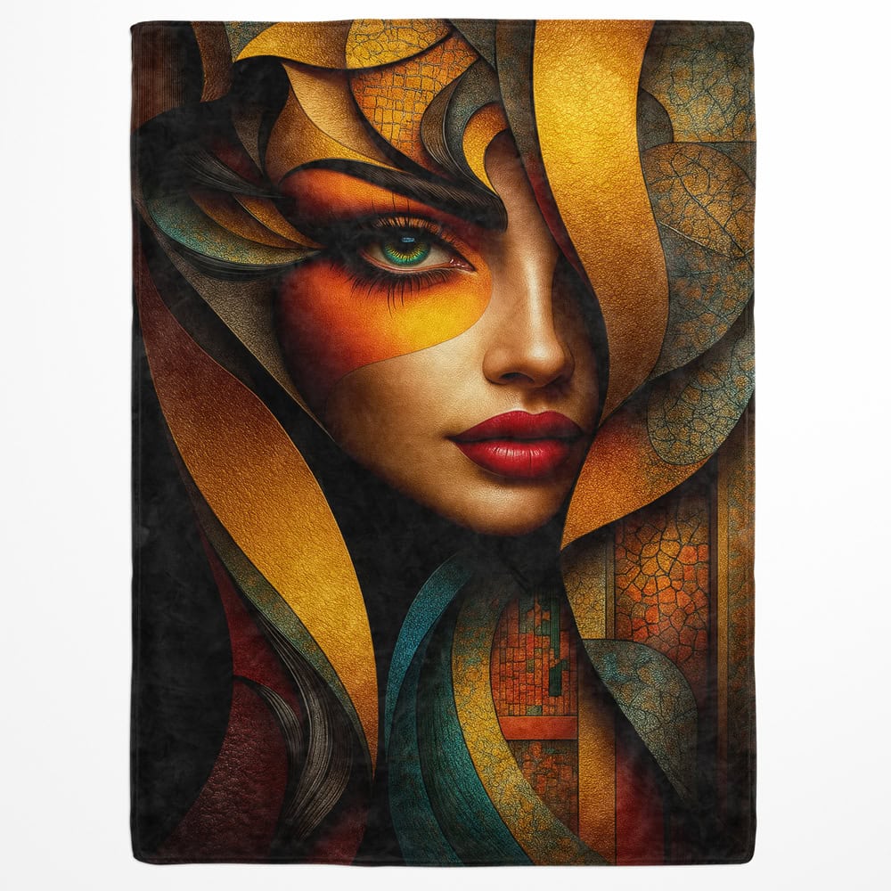 Plaid visage femme abstrait