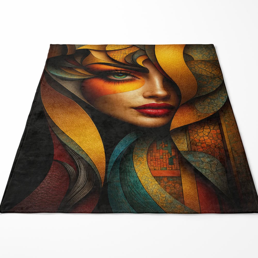 Plaid visage femme abstrait