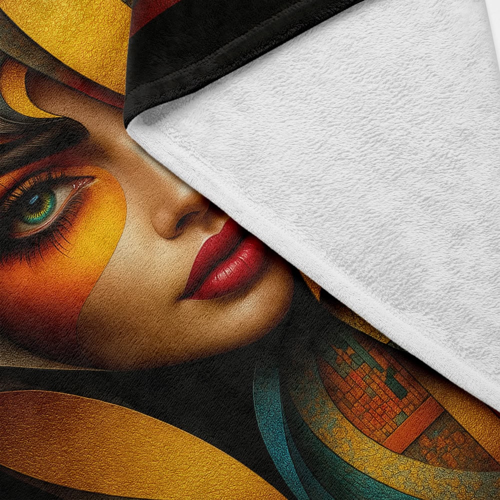 Plaid visage femme abstrait