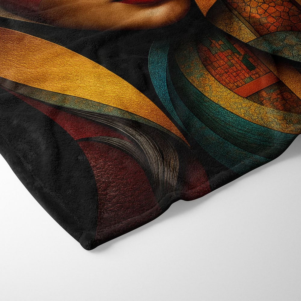 Plaid visage femme abstrait