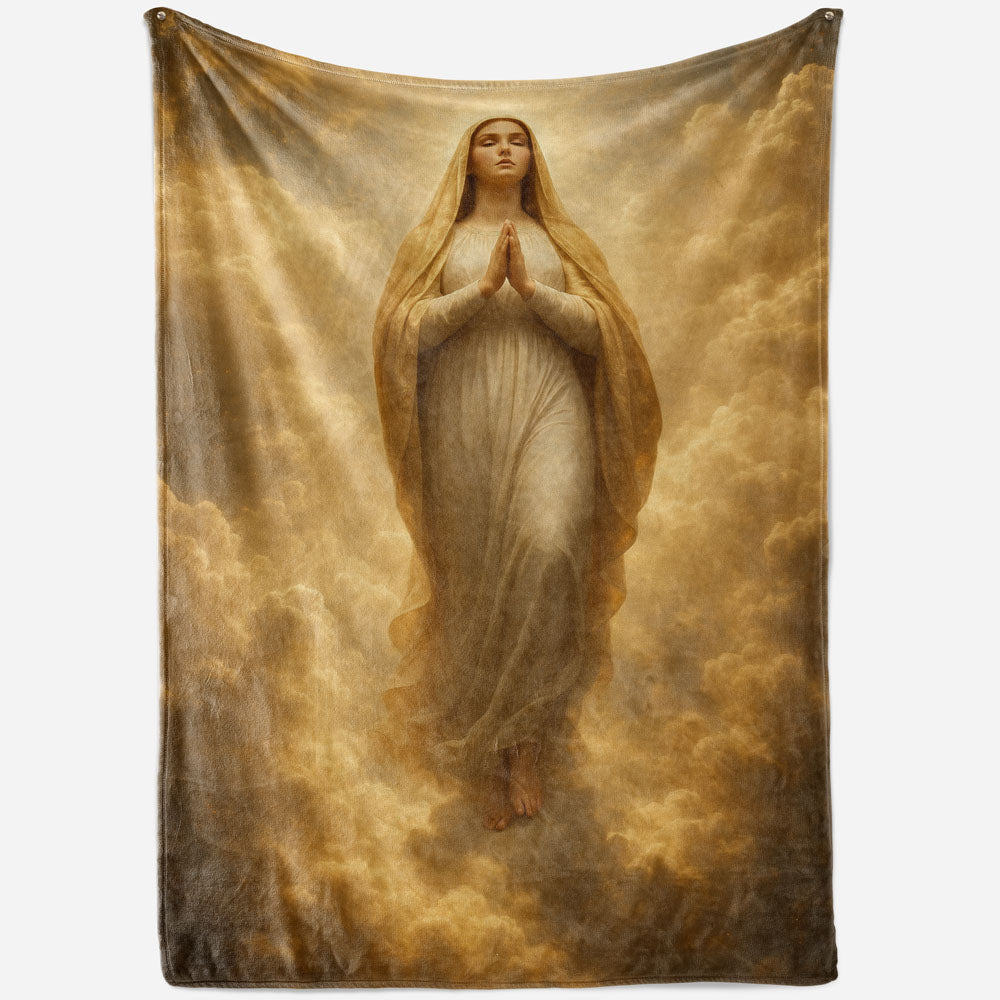 Plaid vierge Marie nuages