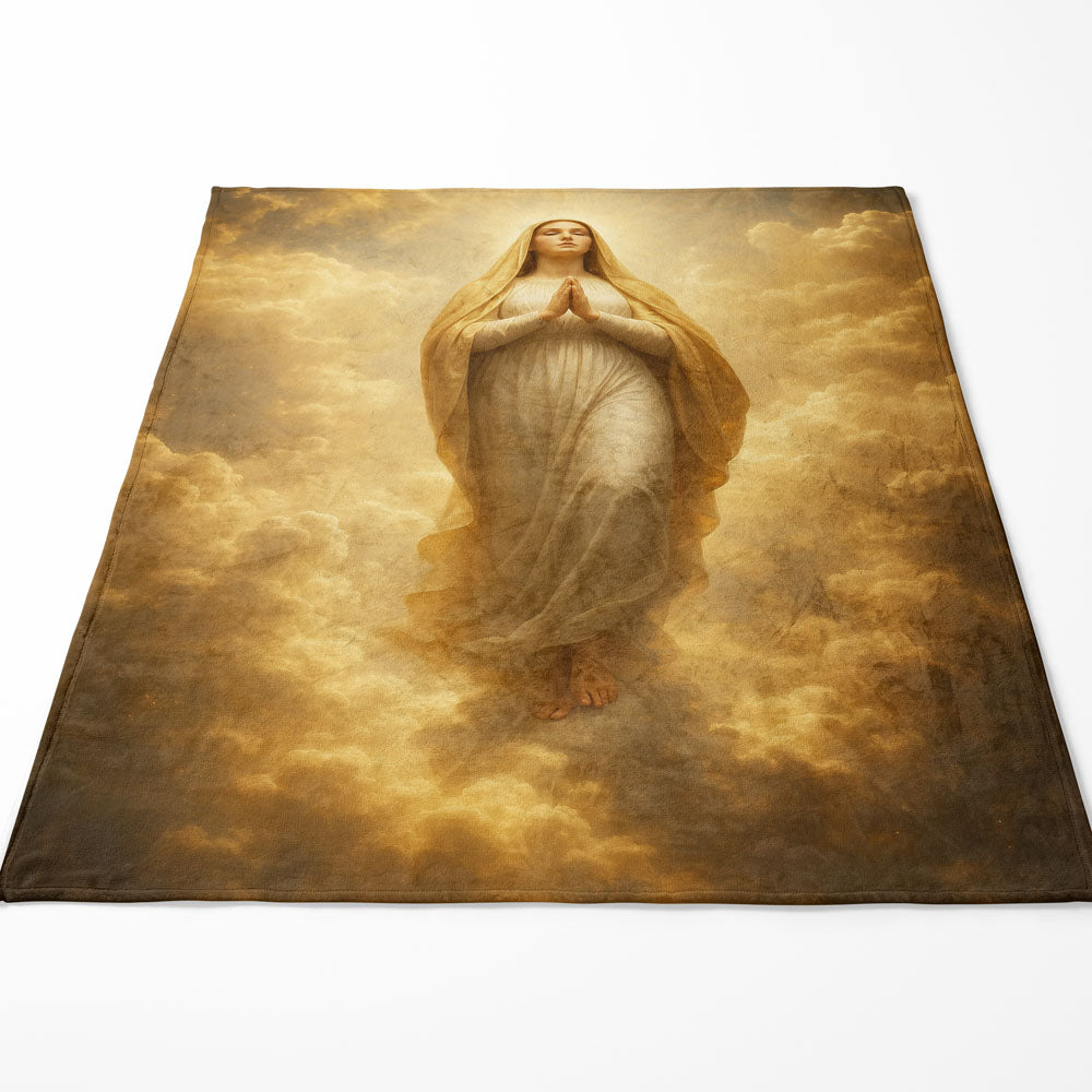 Plaid vierge Marie nuages