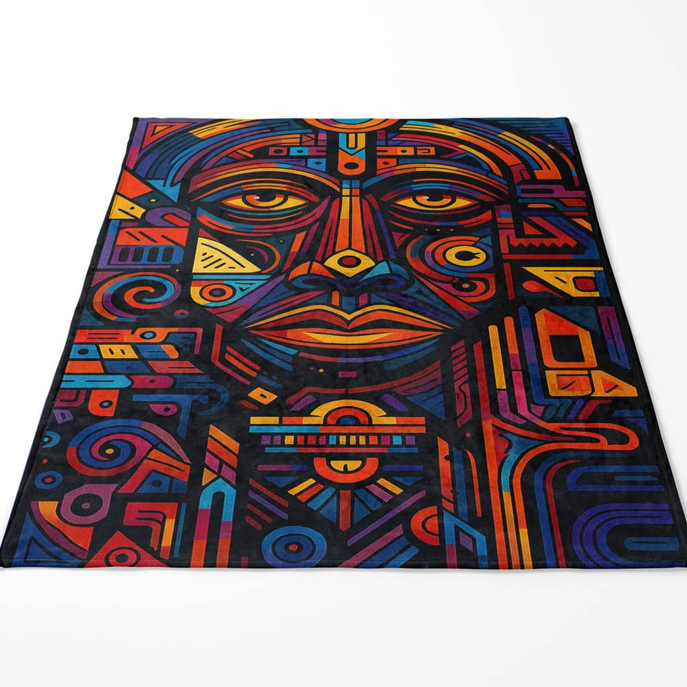 Plaid art visage abstrait