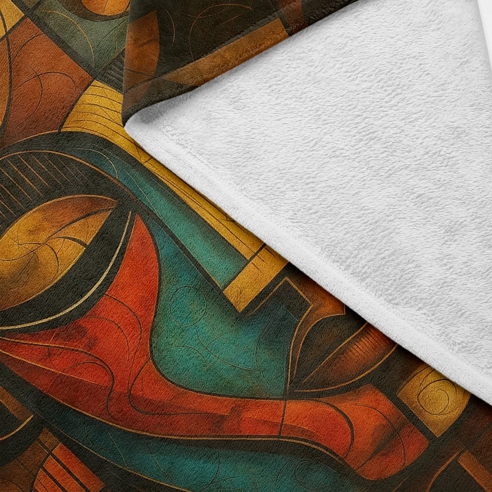 Plaid abstrait cubisme visage coloré