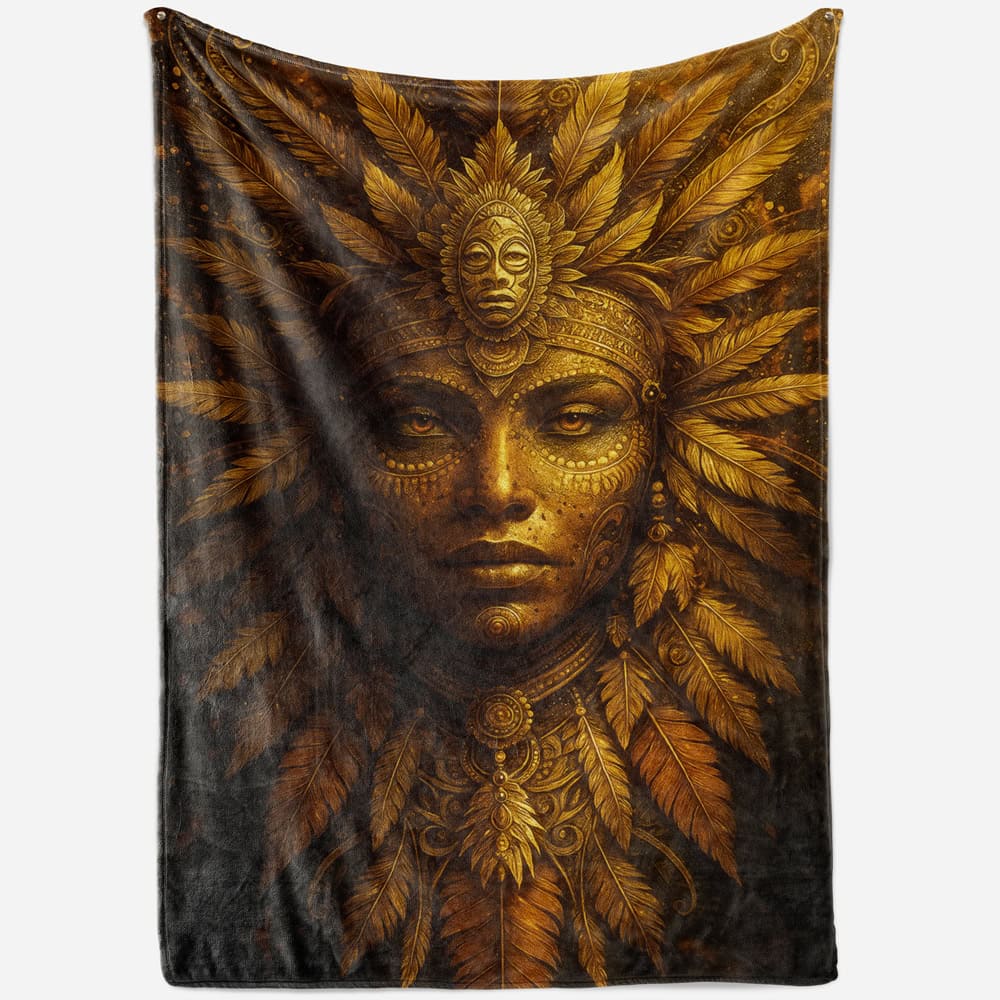 Plaid visage masque en or