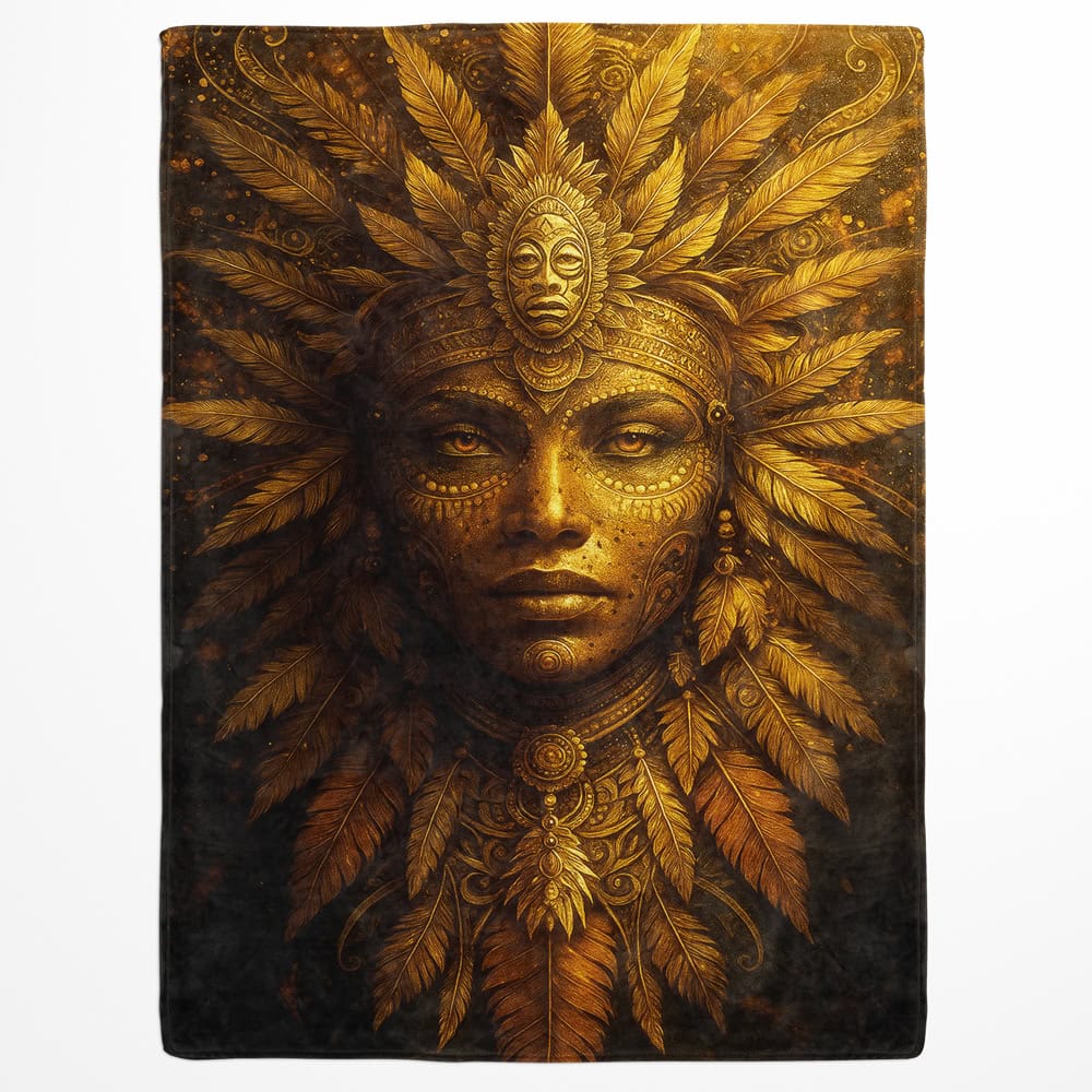 Plaid visage masque en or