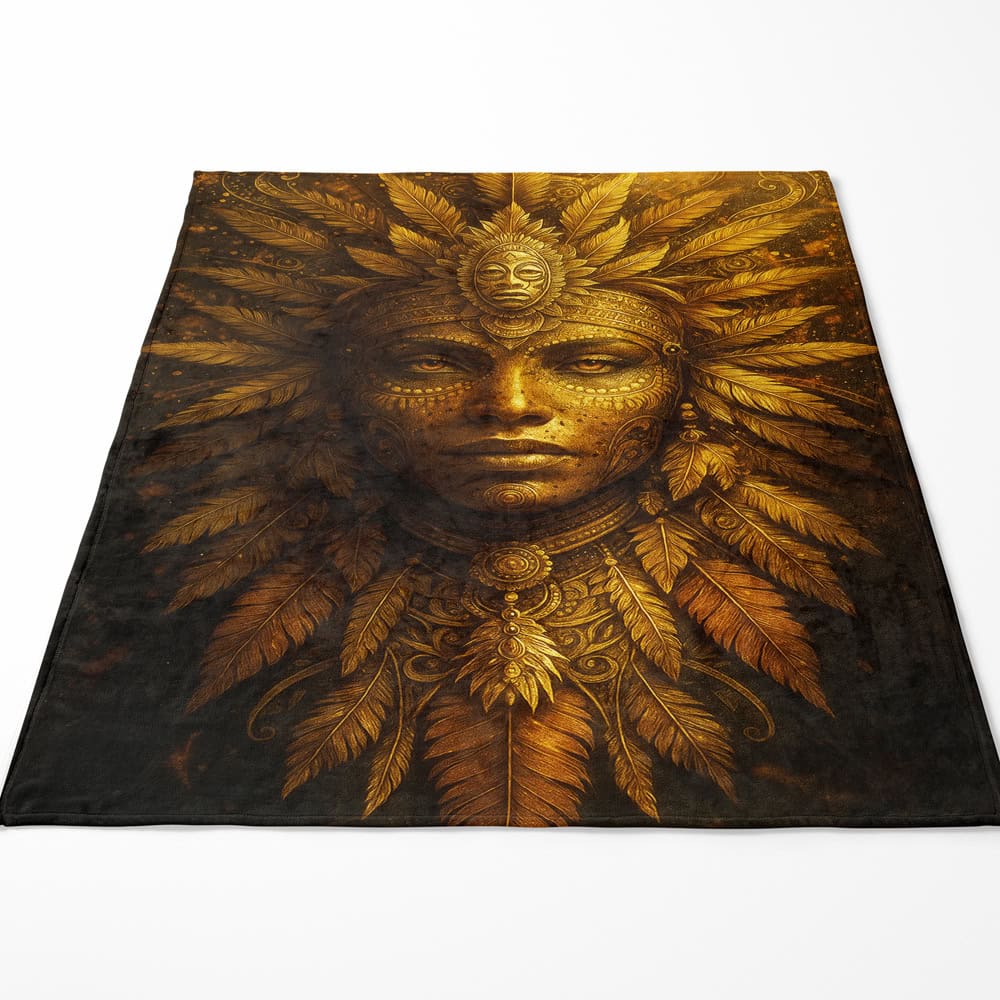 Plaid visage masque en or