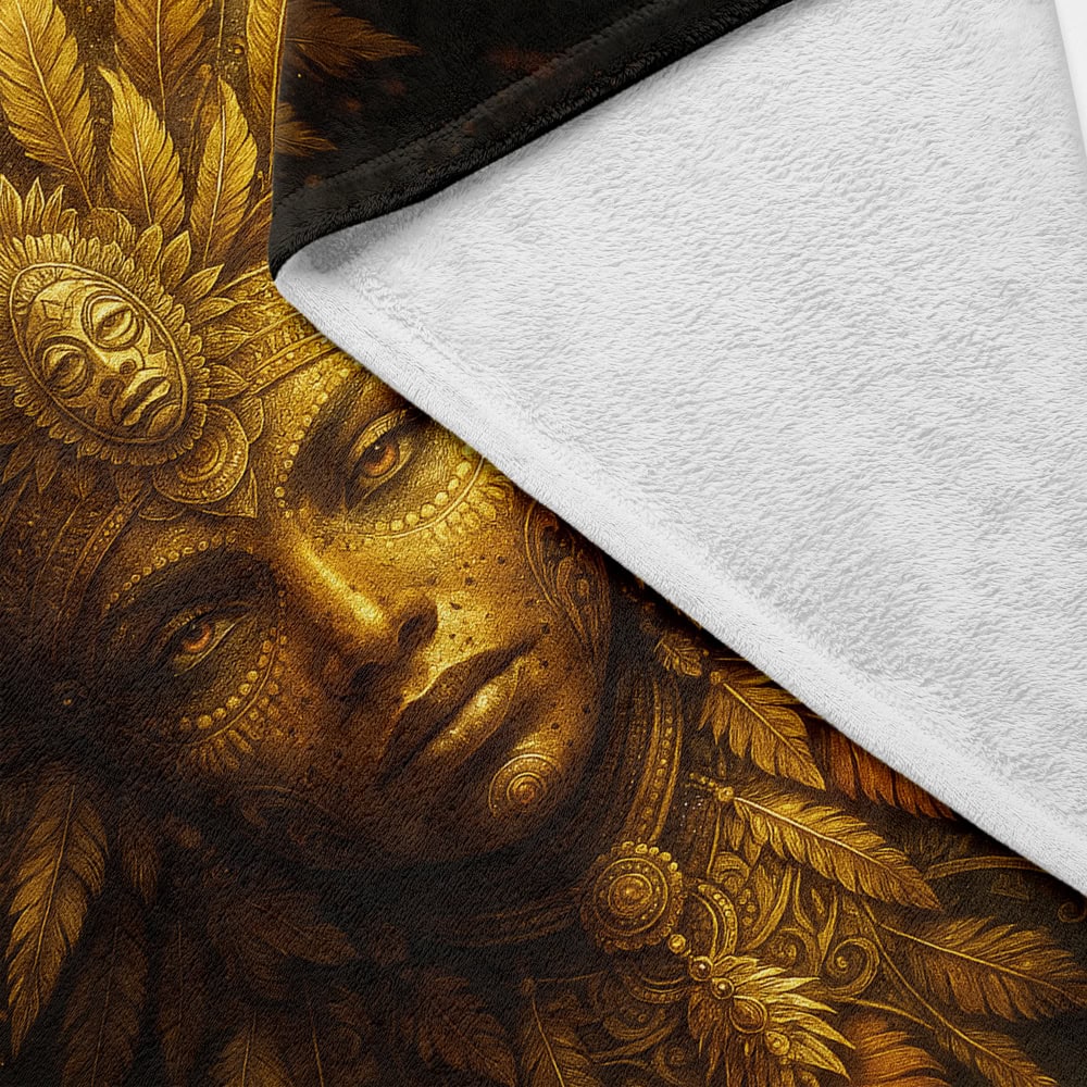 Plaid visage masque en or