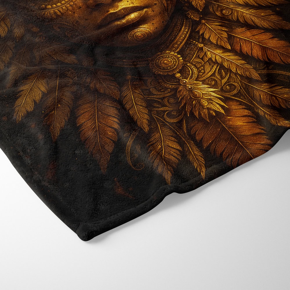 Plaid visage masque en or