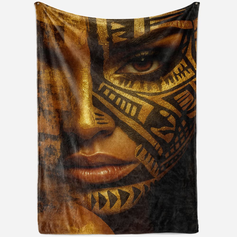 Plaid visage femme tribale