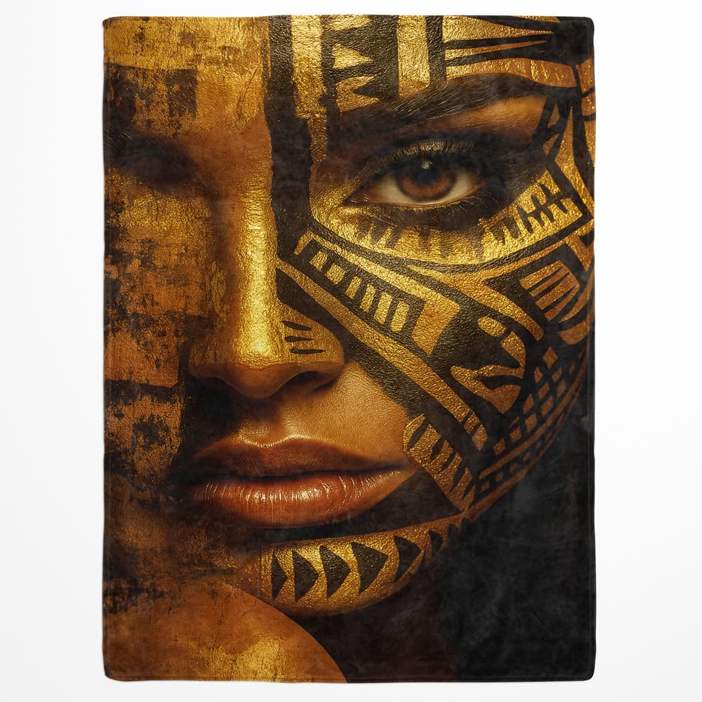 Plaid visage femme tribale