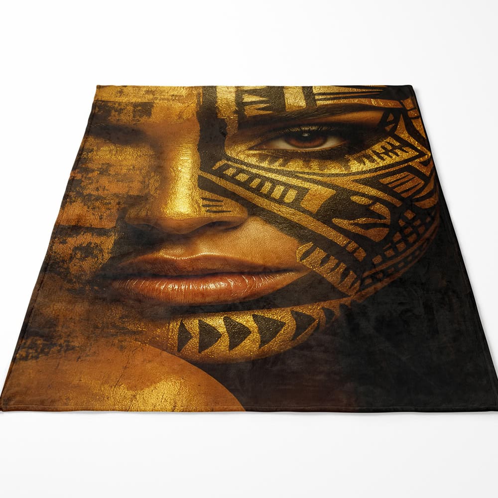 Plaid visage femme tribale