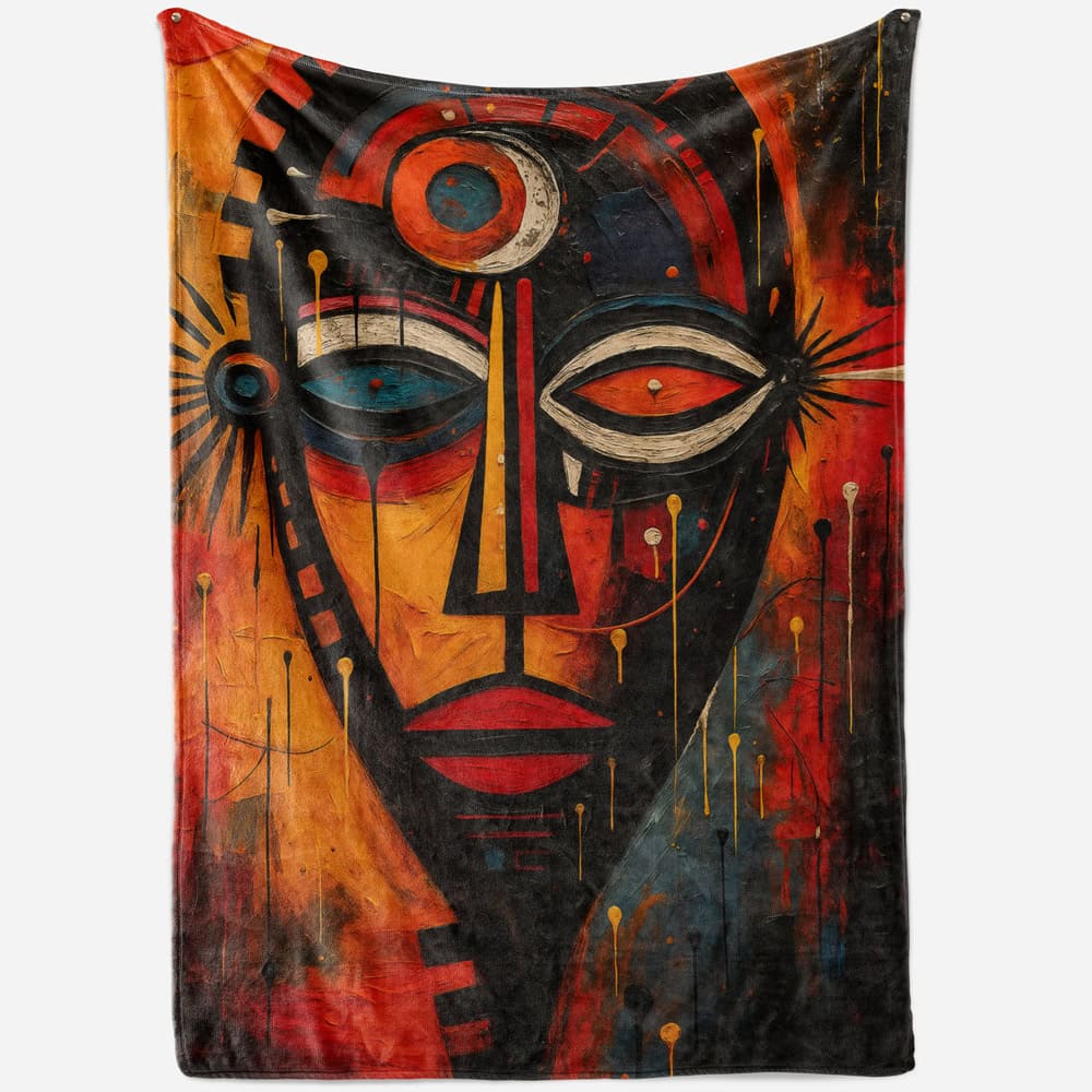 Plaid visage cubisme coloré