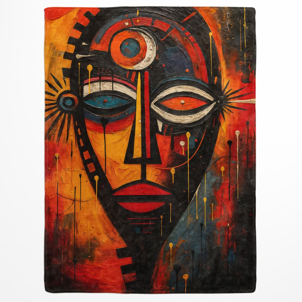 Plaid visage cubisme coloré