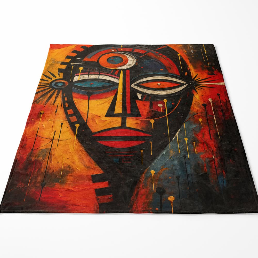 Plaid visage cubisme coloré