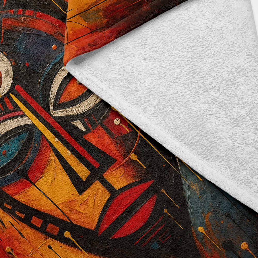 Plaid visage cubisme coloré