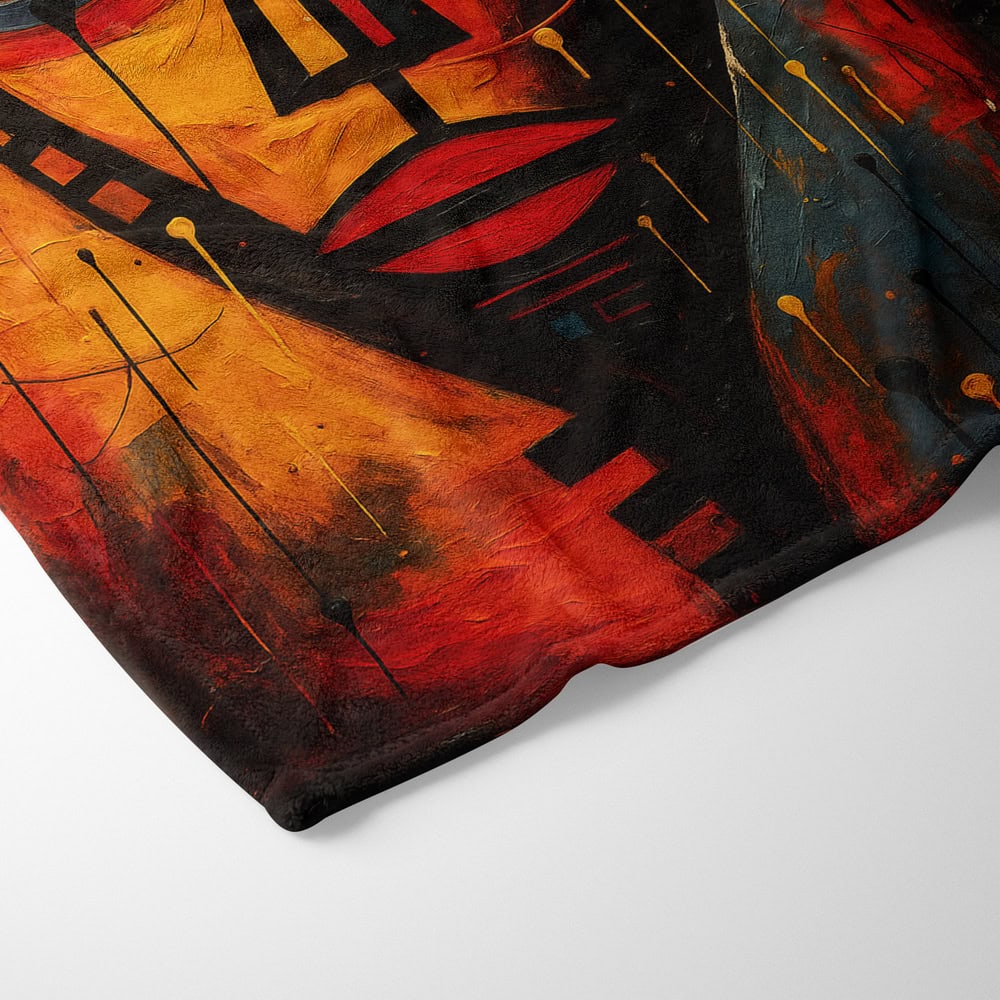 Plaid visage cubisme coloré