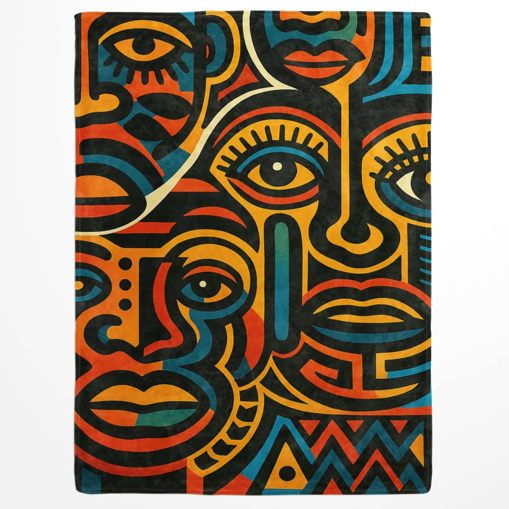 Plaid abstrait tribal coloré