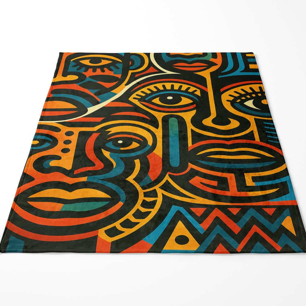 Plaid abstrait tribal coloré