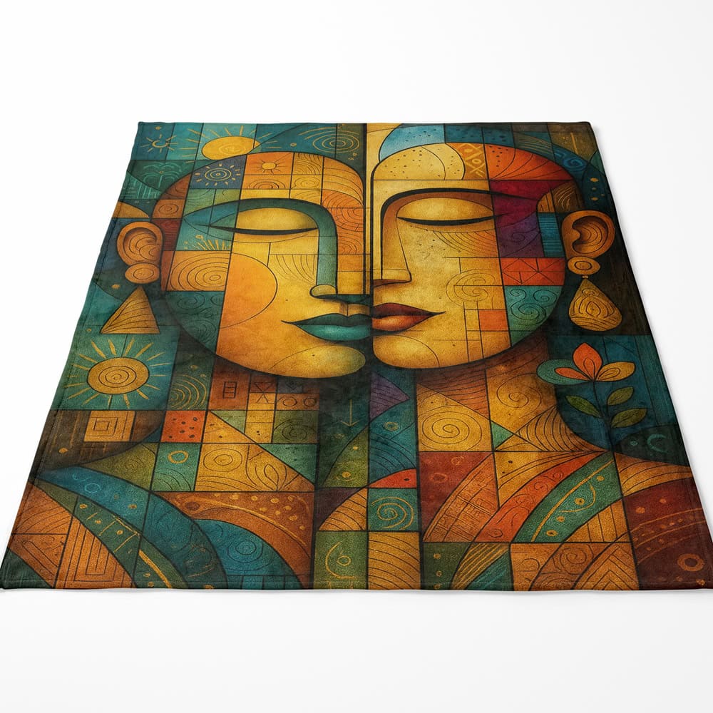 Plaid double visage mosaique