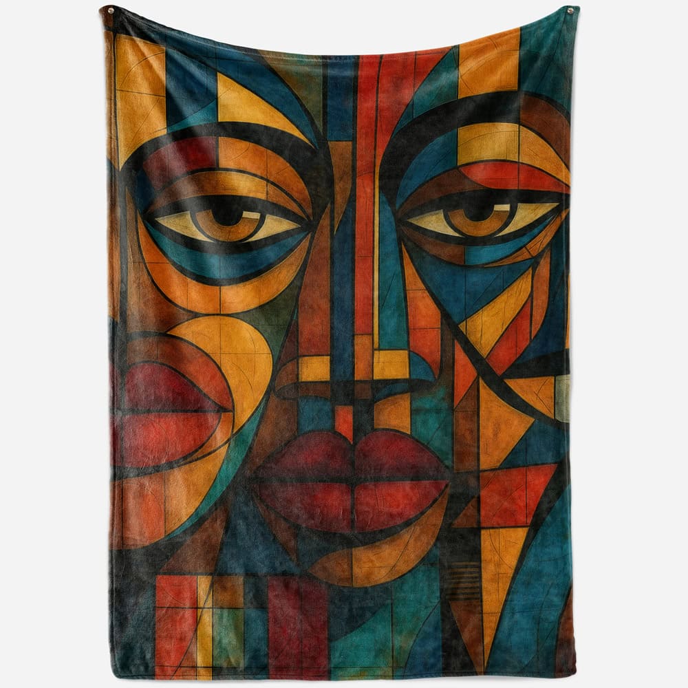 Plaid visage cubisme