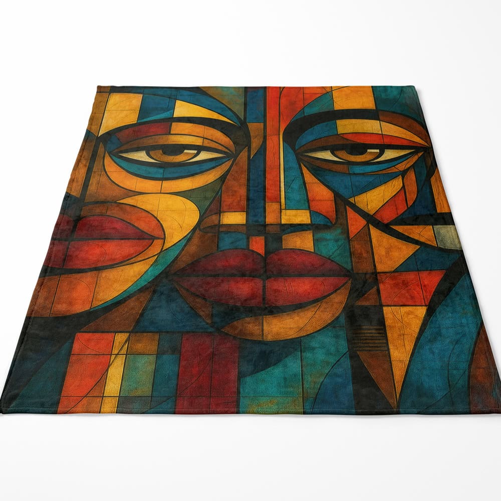 Plaid visage cubisme