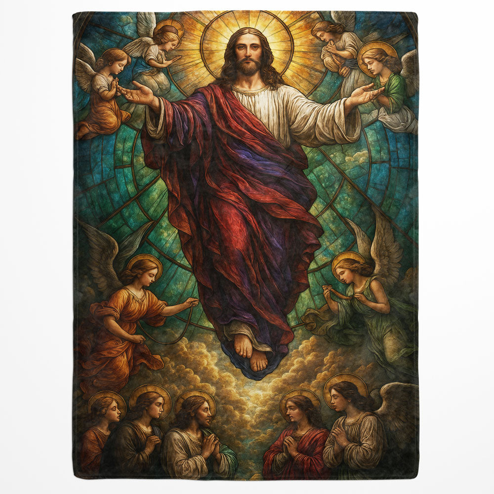 Plaid Jésus anges vitrail