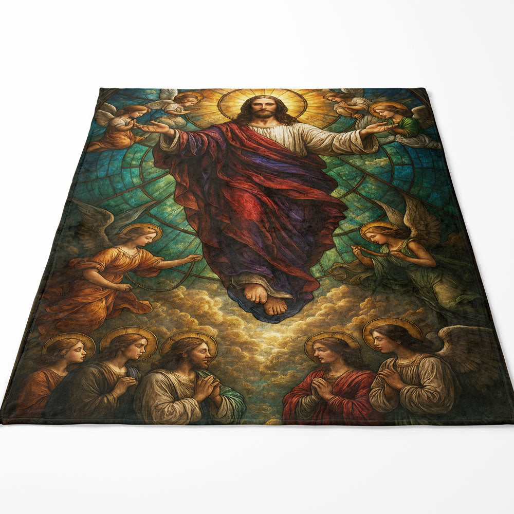 Plaid Jésus anges vitrail
