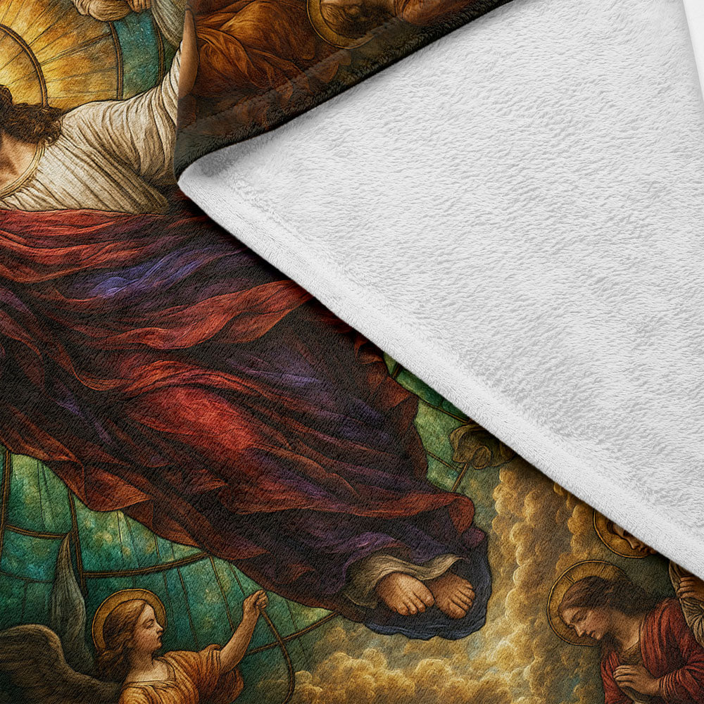 Plaid Jésus anges vitrail