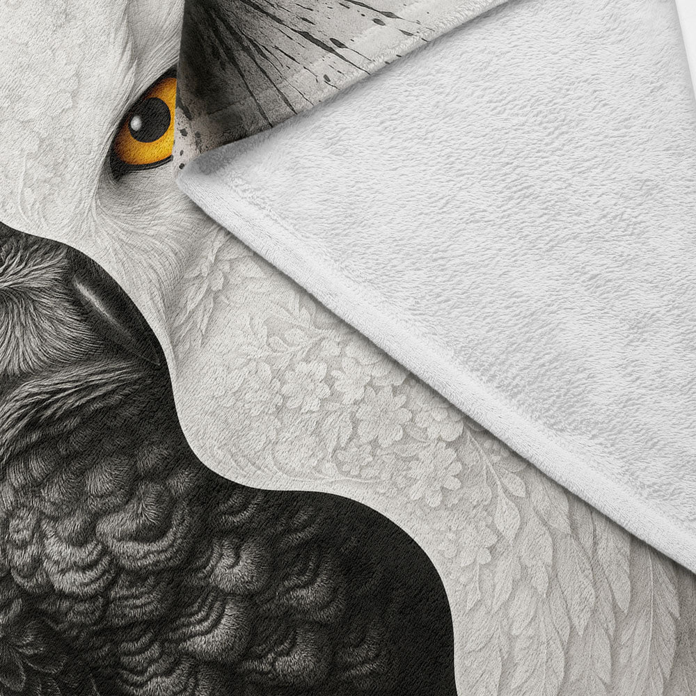 Plaid hibou noir et blanc
