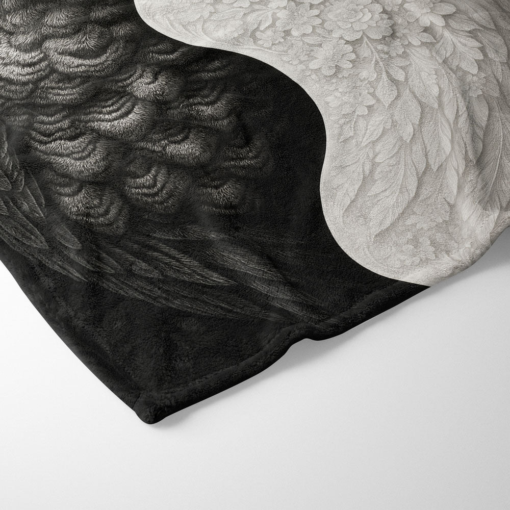 Plaid hibou noir et blanc