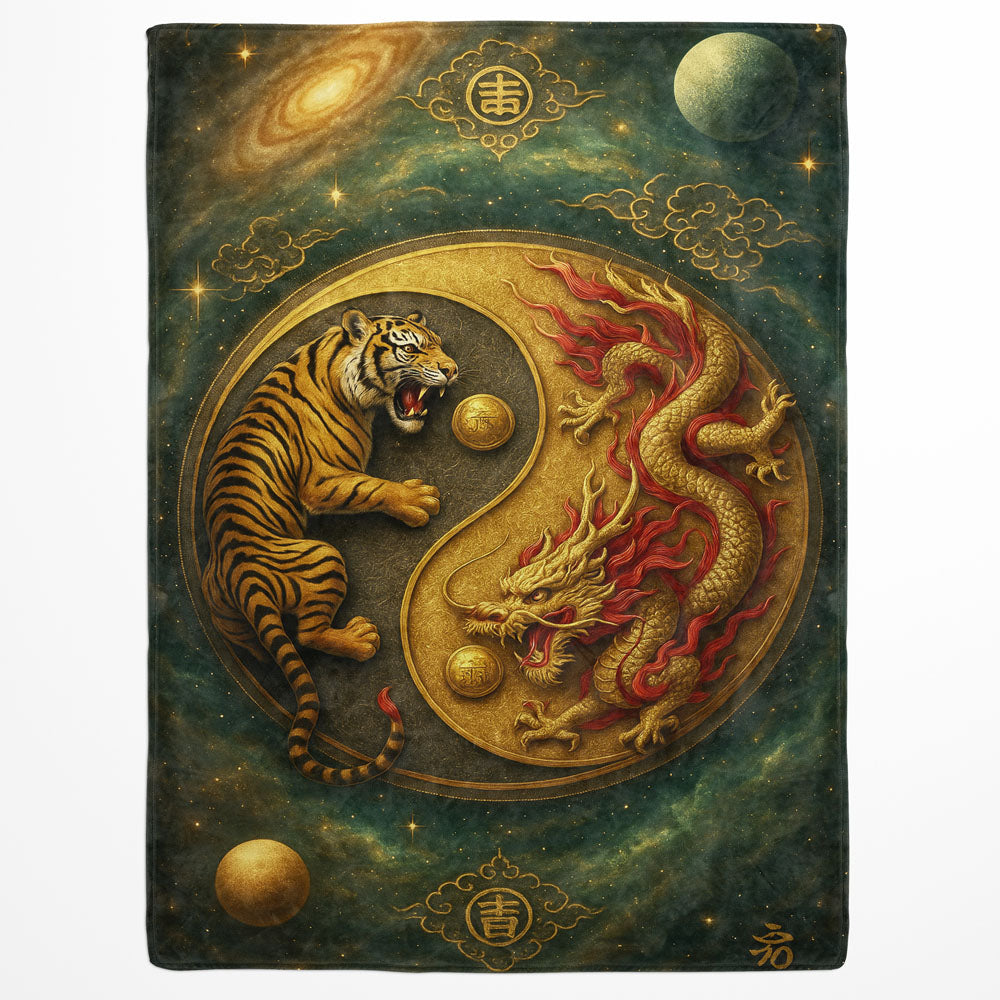 Plaid tigre et dragon yin yang