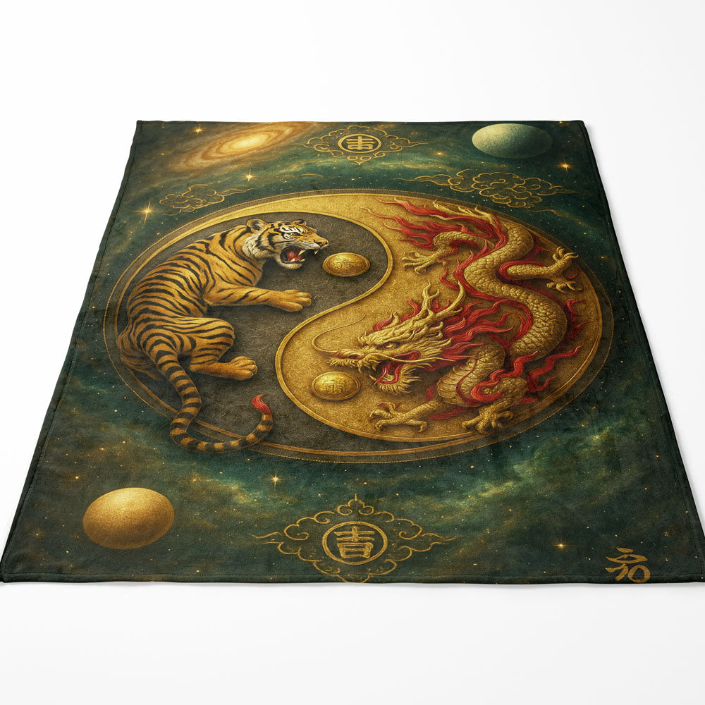 Plaid tigre et dragon yin yang