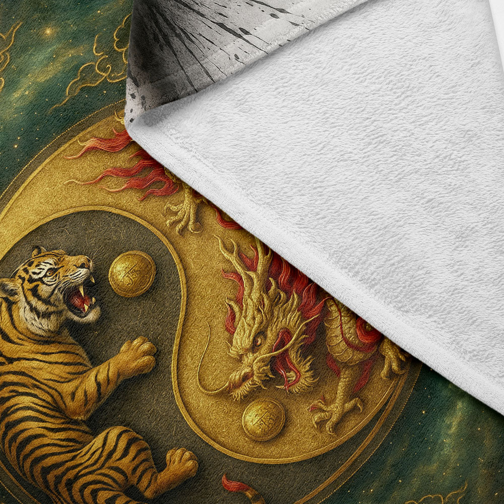 Plaid tigre et dragon yin yang
