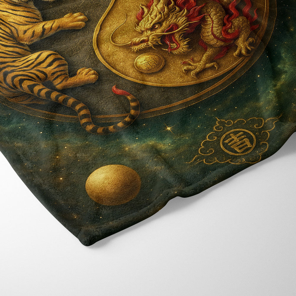 Plaid tigre et dragon yin yang