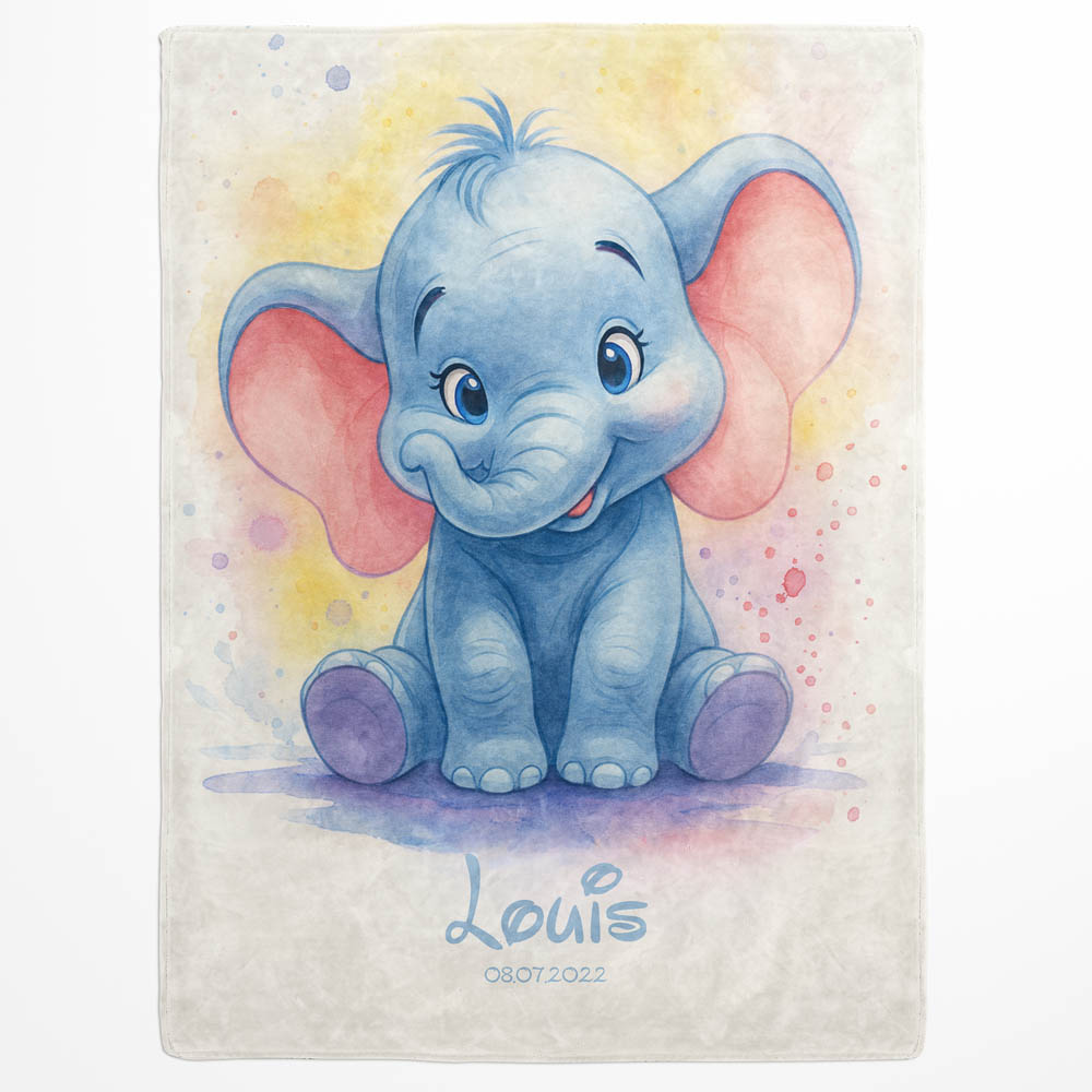 Plaid enfant éléphant bleu