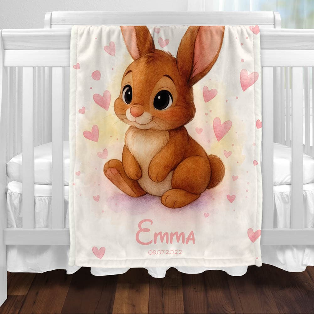 Plaid lapin cœur mignon