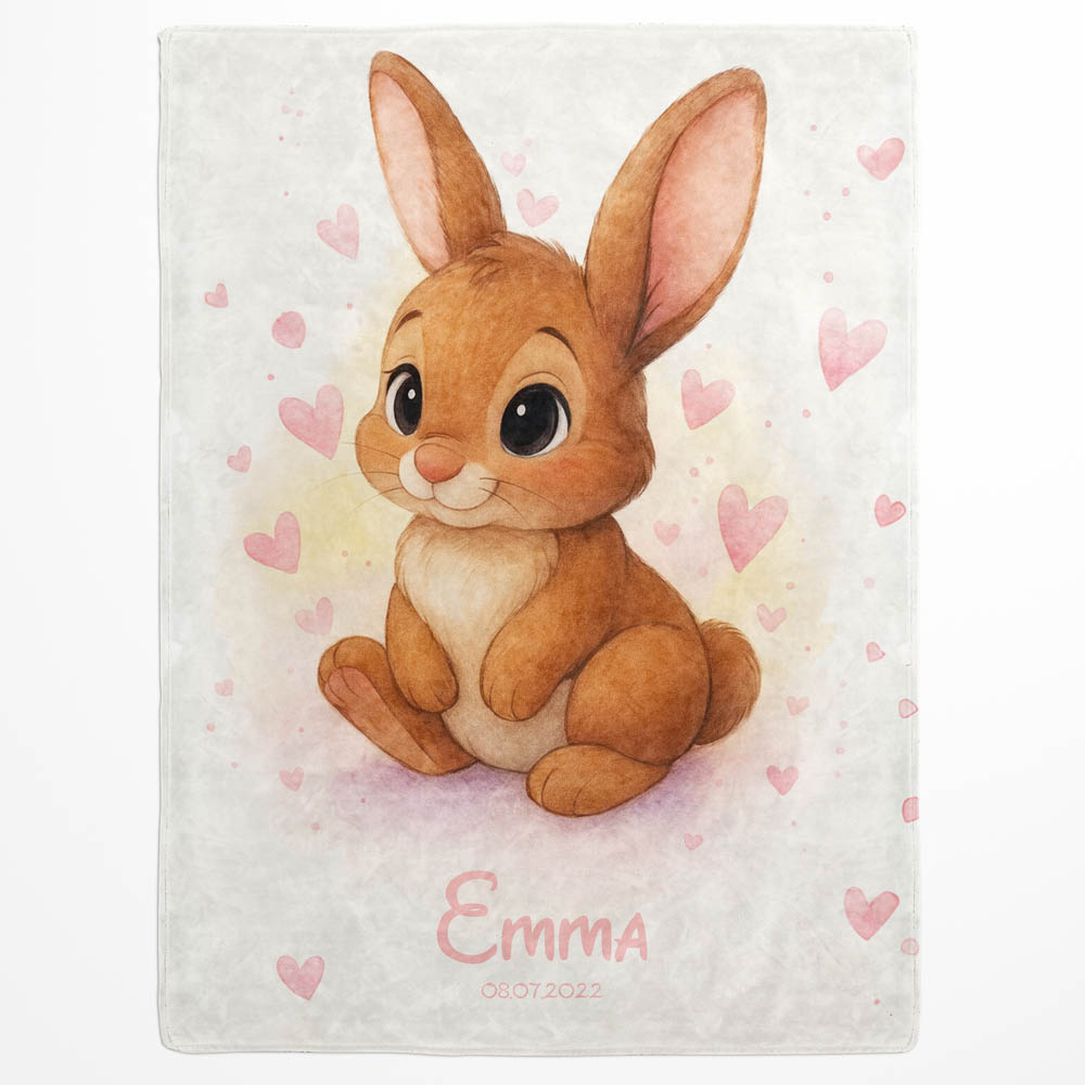 Plaid lapin cœur mignon
