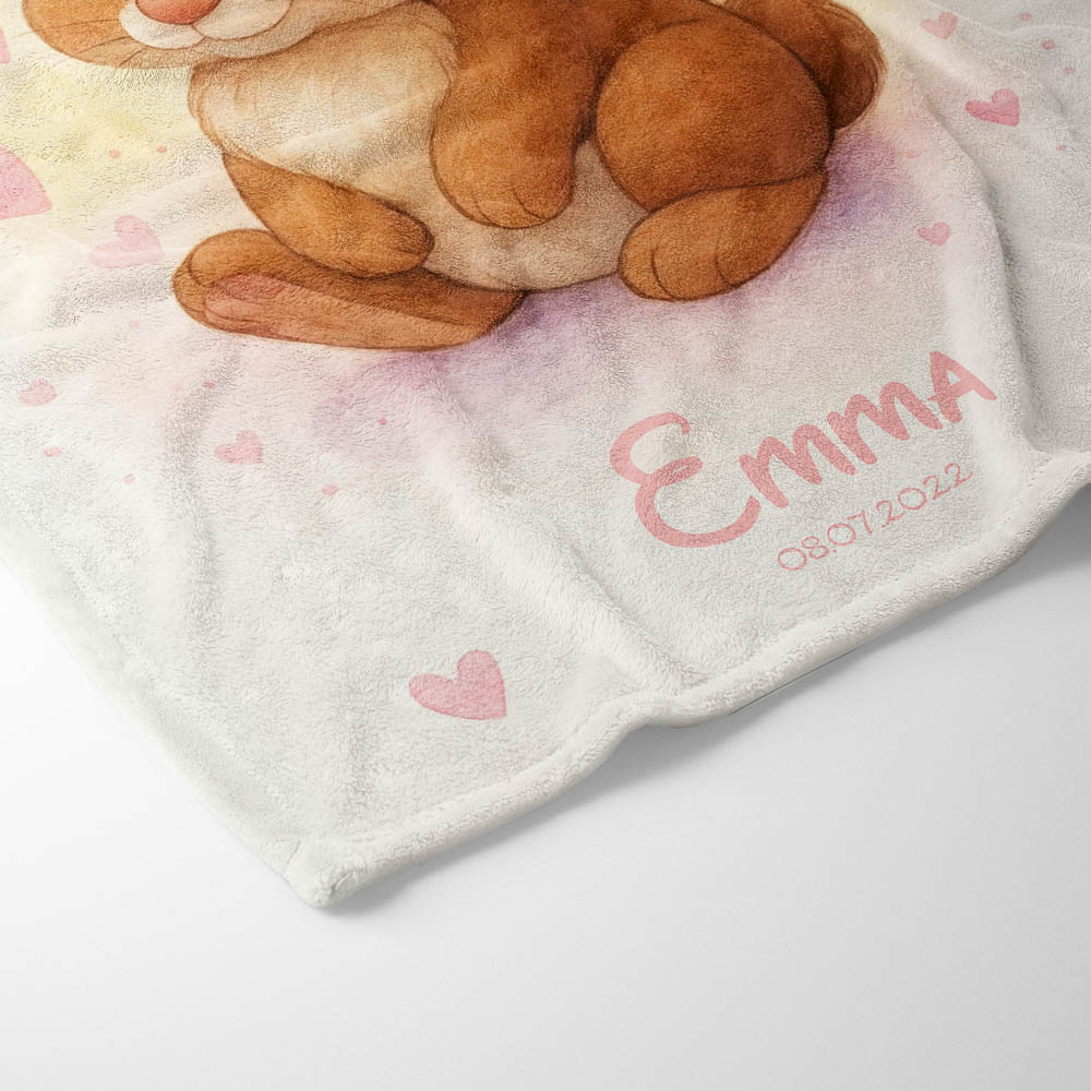 Plaid lapin cœur mignon