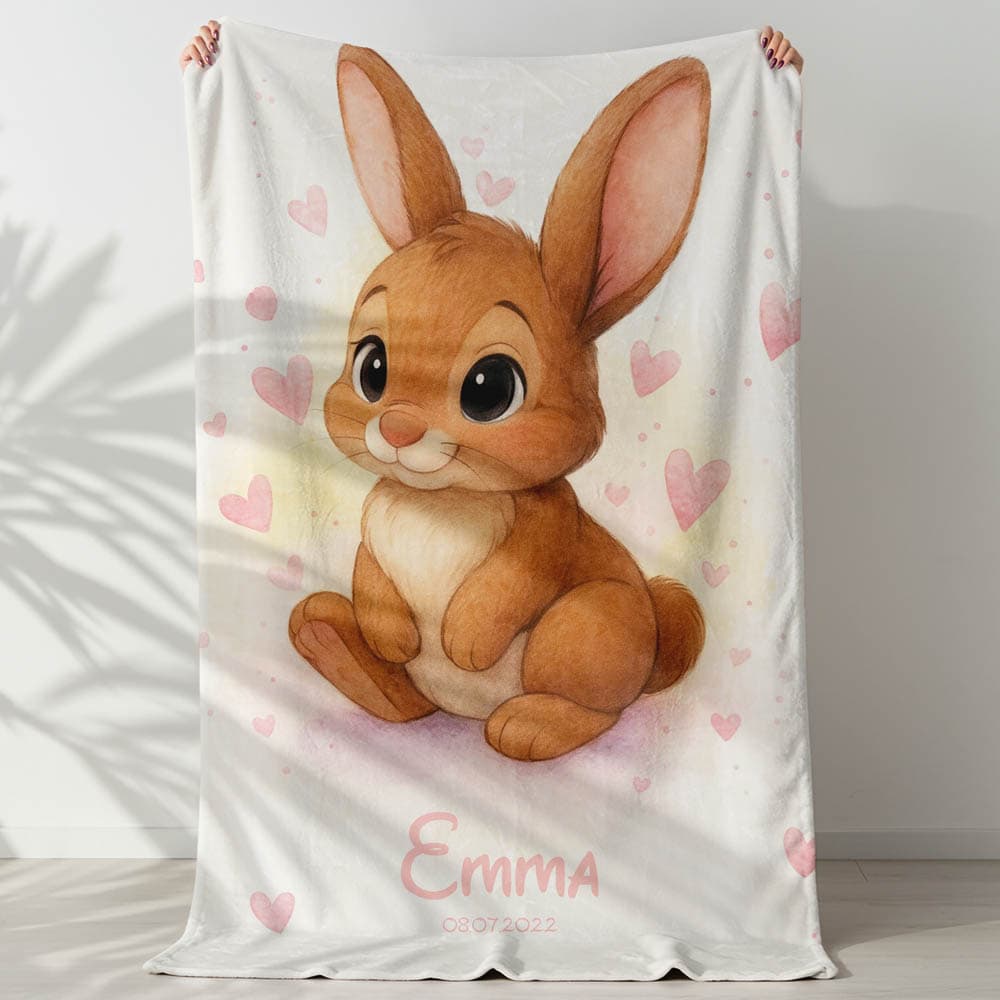 Plaid lapin cœur mignon
