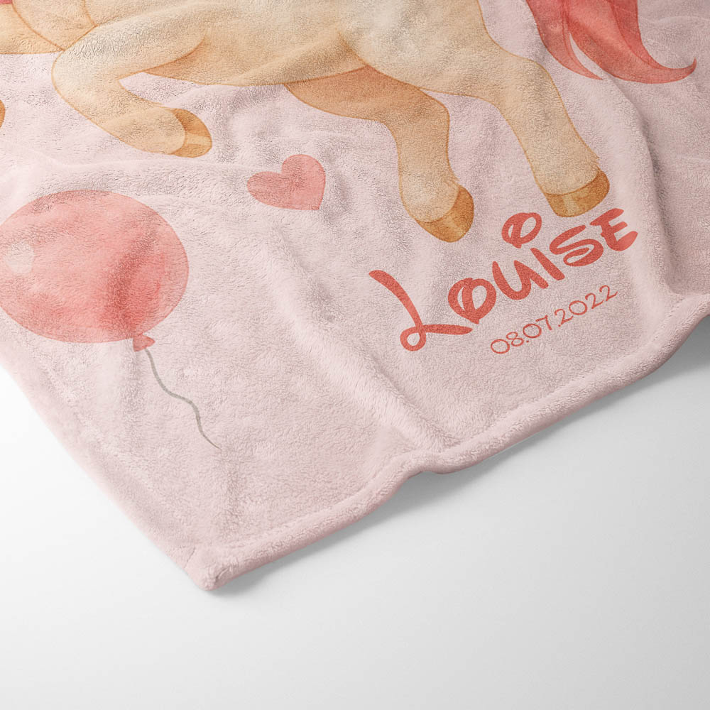 Plaid licorne rose