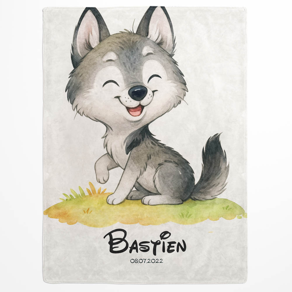 Plaid bébé loup
