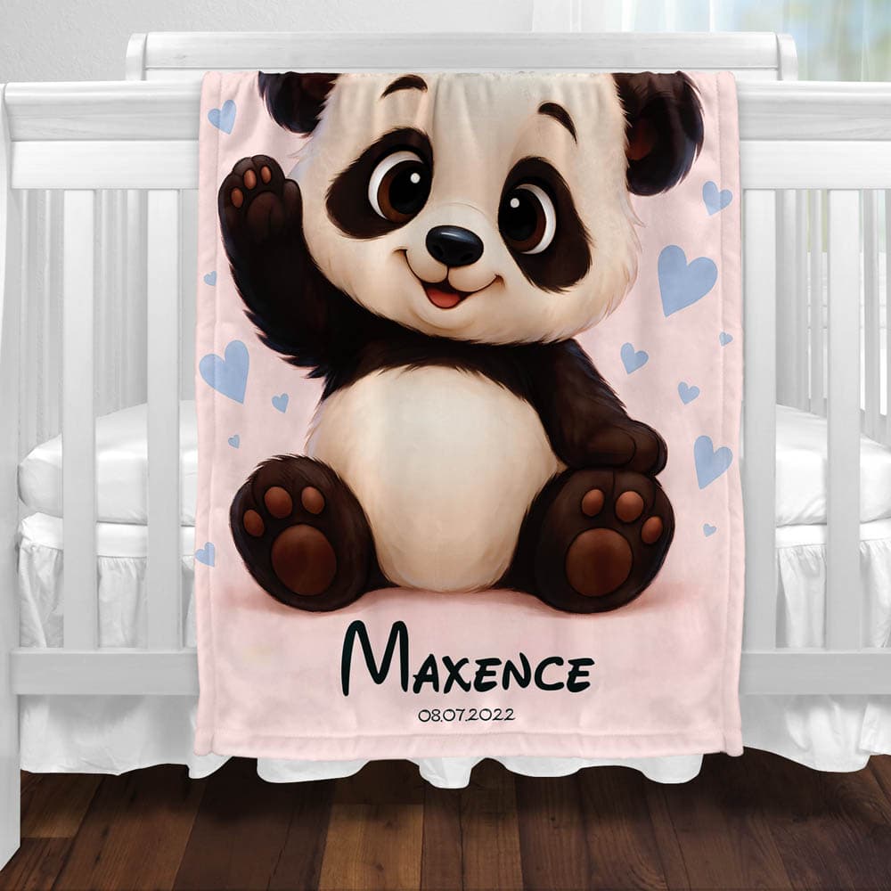 Plaid panda cœur mignon
