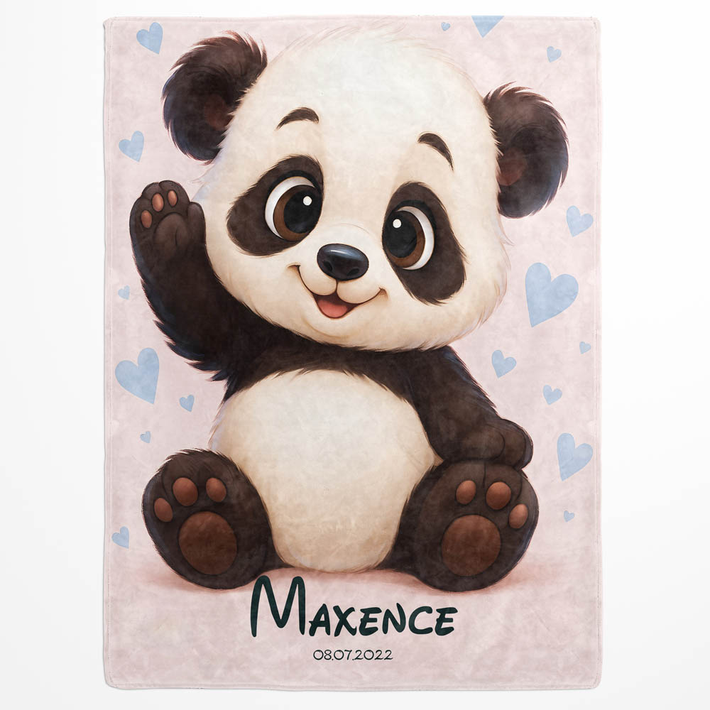 Plaid panda cœur mignon