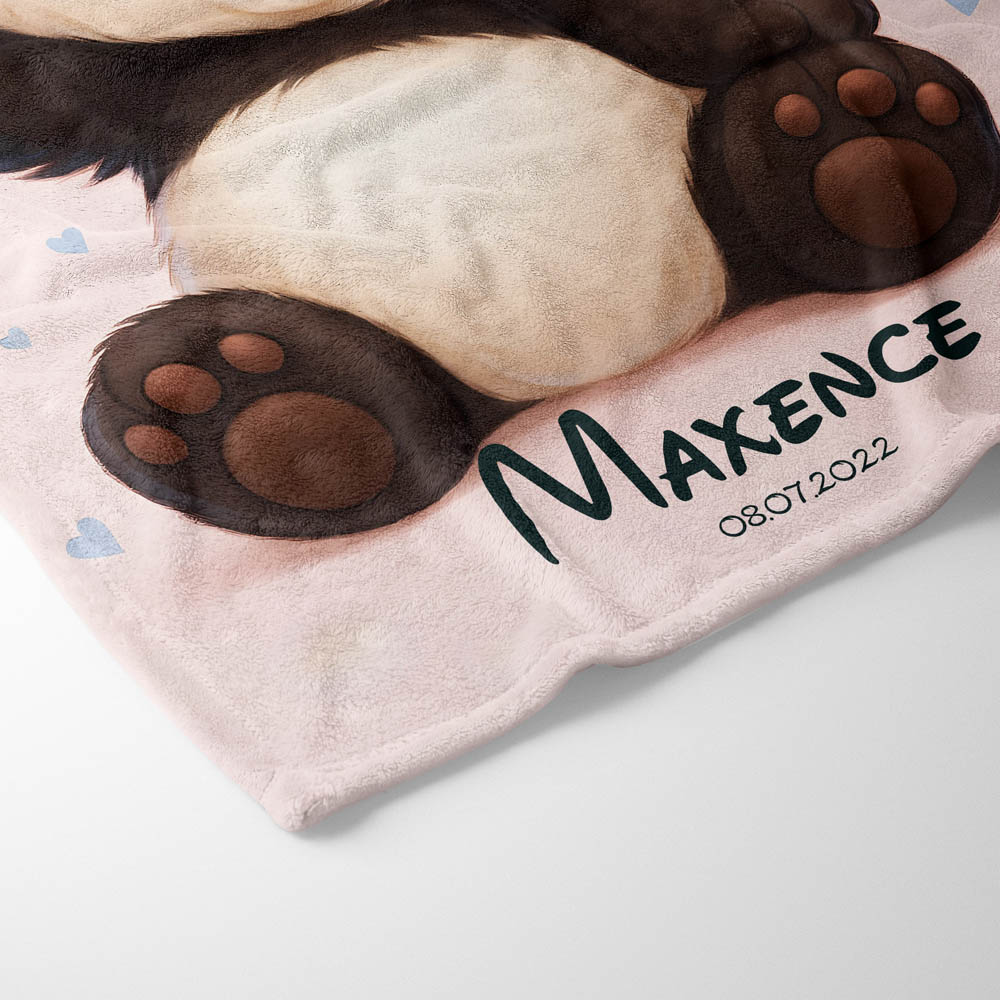 Plaid panda cœur mignon