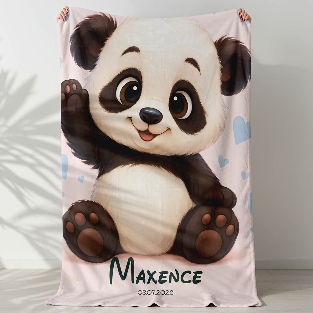 Plaid panda cœur mignon